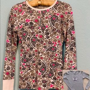 Bundle⭐️ 2 Thermal Long Sleeve Shirts Paisley Pink